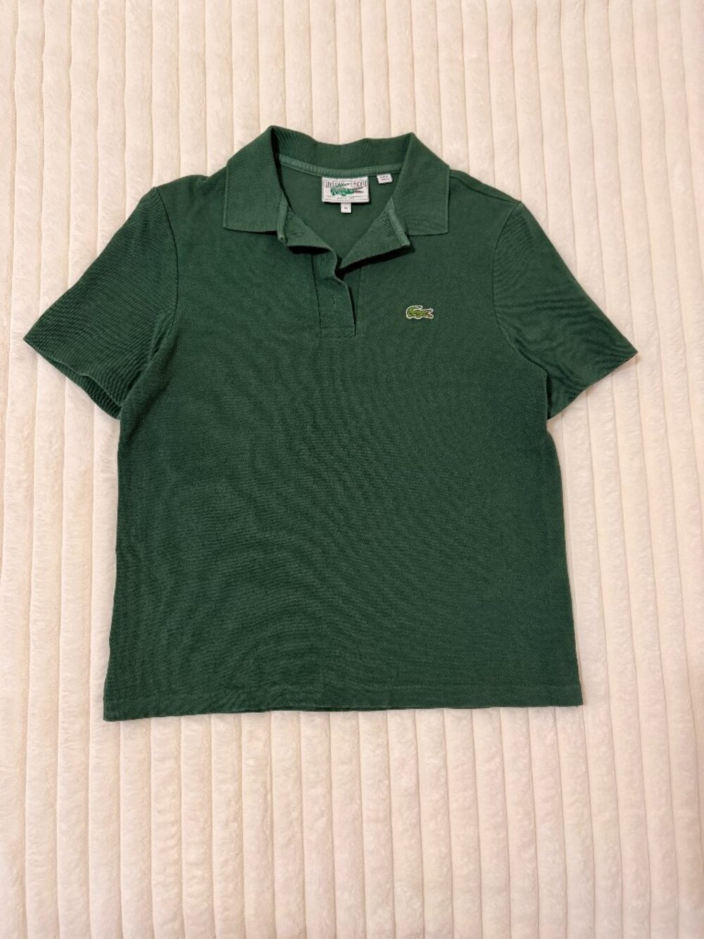 Lacoste Women’s Green Classic Polo Shirt Size 38 Small Crocodile Logo